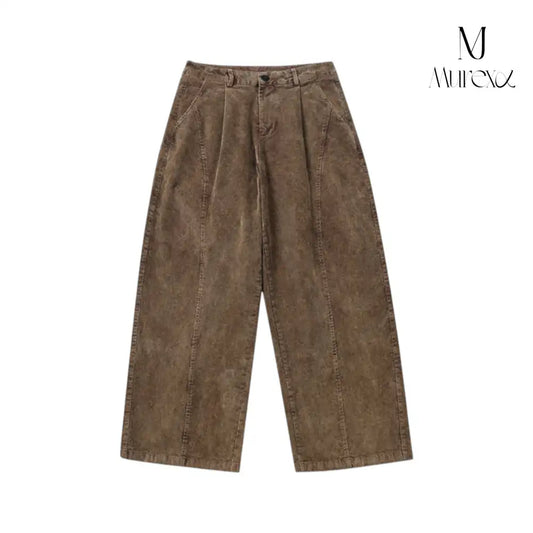 重厚感×若見え立体シルエットコーデュロイ_Vintage Washed Wide Pants