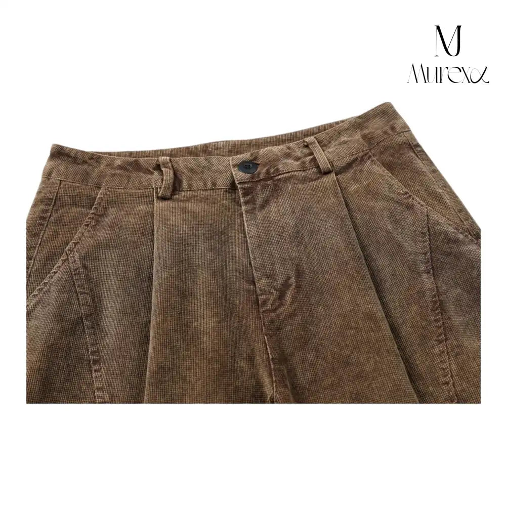 重厚感×若見え立体シルエットコーデュロイ_Vintage Washed Wide Pants