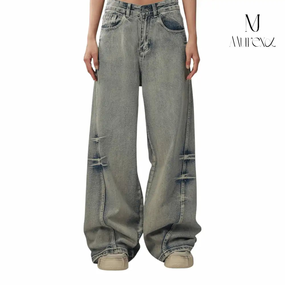 痩せ見え×足長見え3Dデニム_Crushed Wash Straight Denim