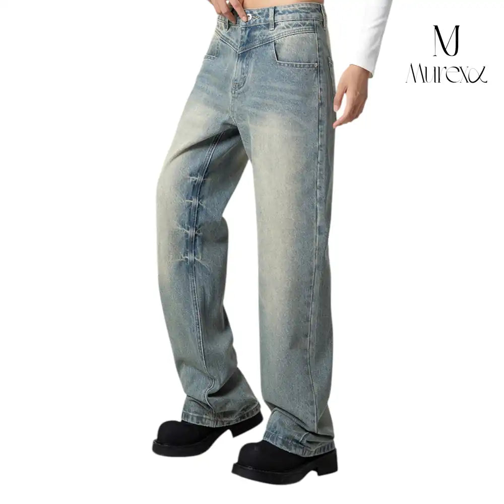 計算されつくした高デザイン性ダメージデニム_Light Bleached Crash Denim