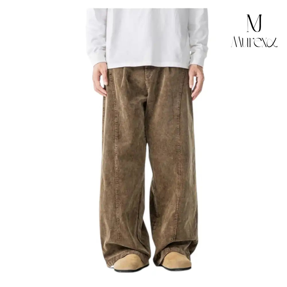 重厚感×若見え立体シルエットコーデュロイ_Vintage Washed Wide Pants