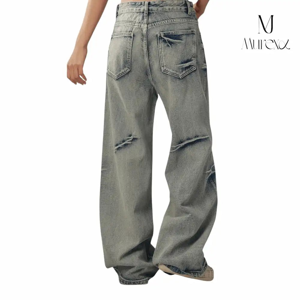 痩せ見え×足長見え3Dデニム_Crushed Wash Straight Denim