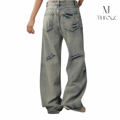 痩せ見え×足長見え3Dデニム_Crushed Wash Straight Denim