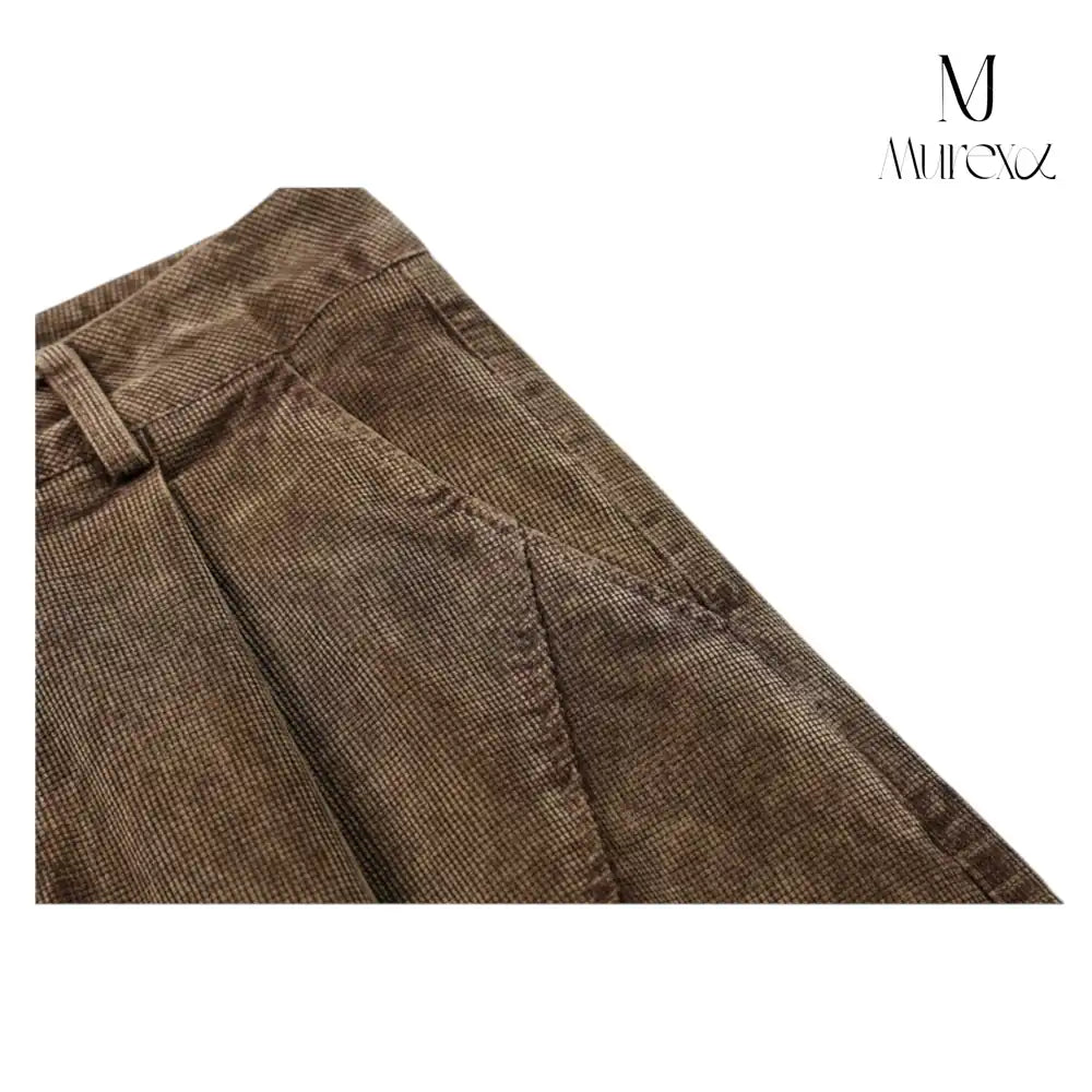 重厚感×若見え立体シルエットコーデュロイ_Vintage Washed Wide Pants