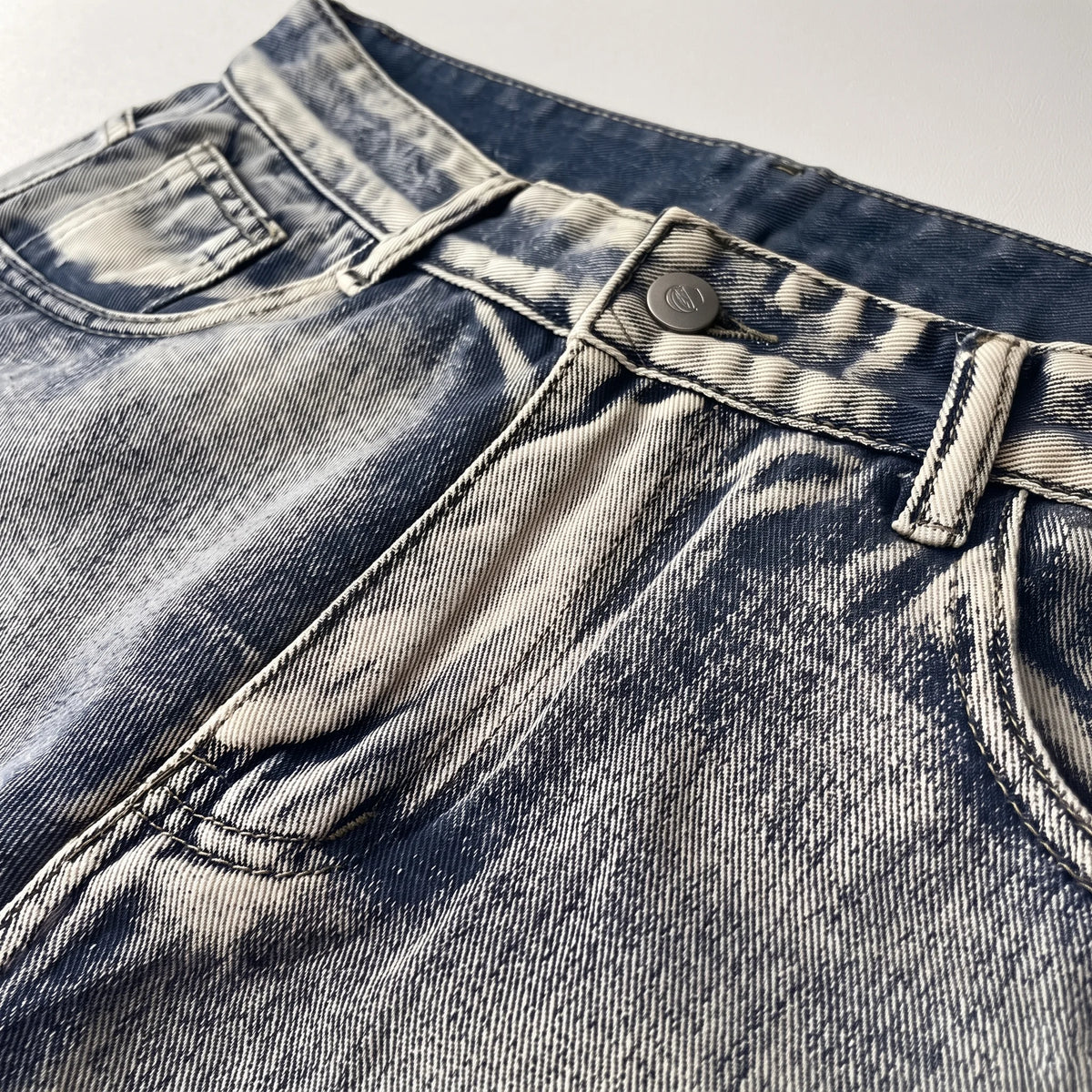 Crushed Wash Straight Denim