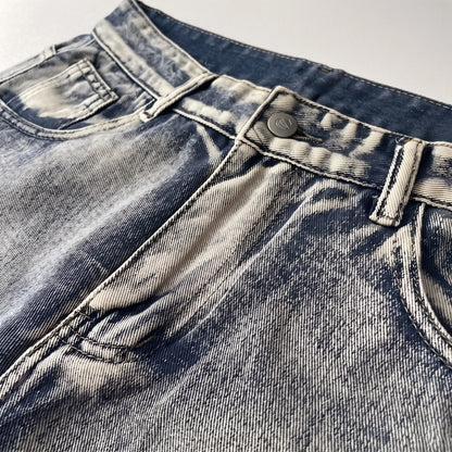 Crushed Wash Straight Denim