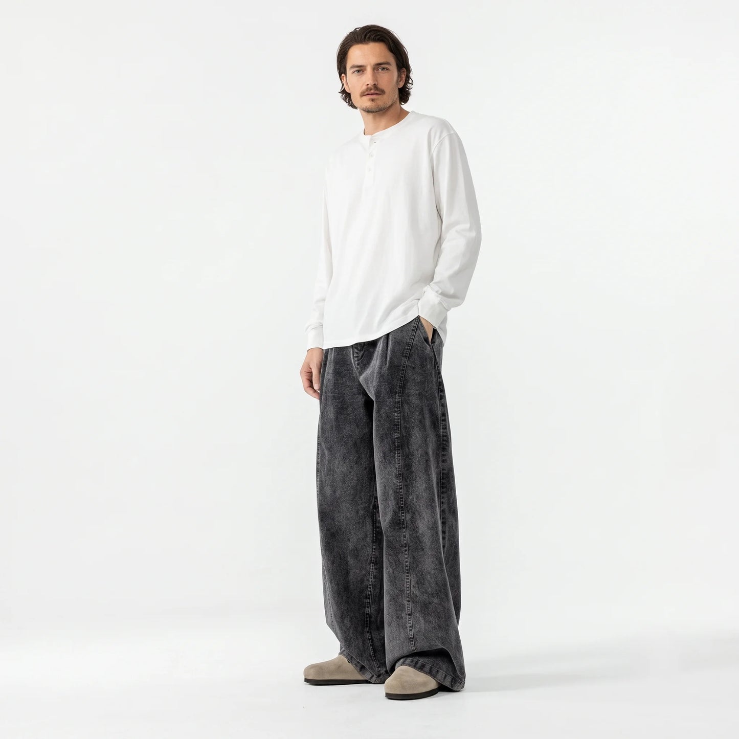 Vintage Washed Wide Pants