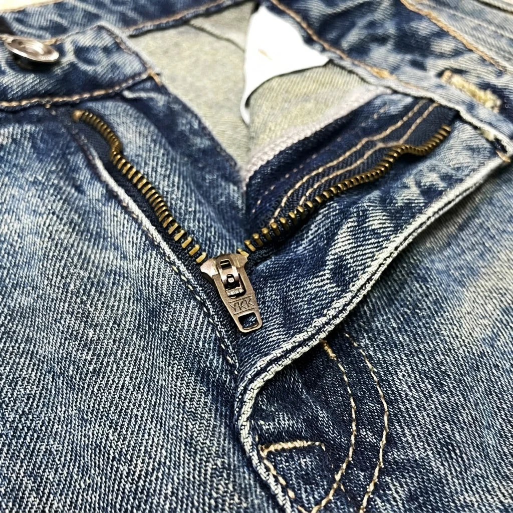 Stone-Washed Vintage Wide Denim