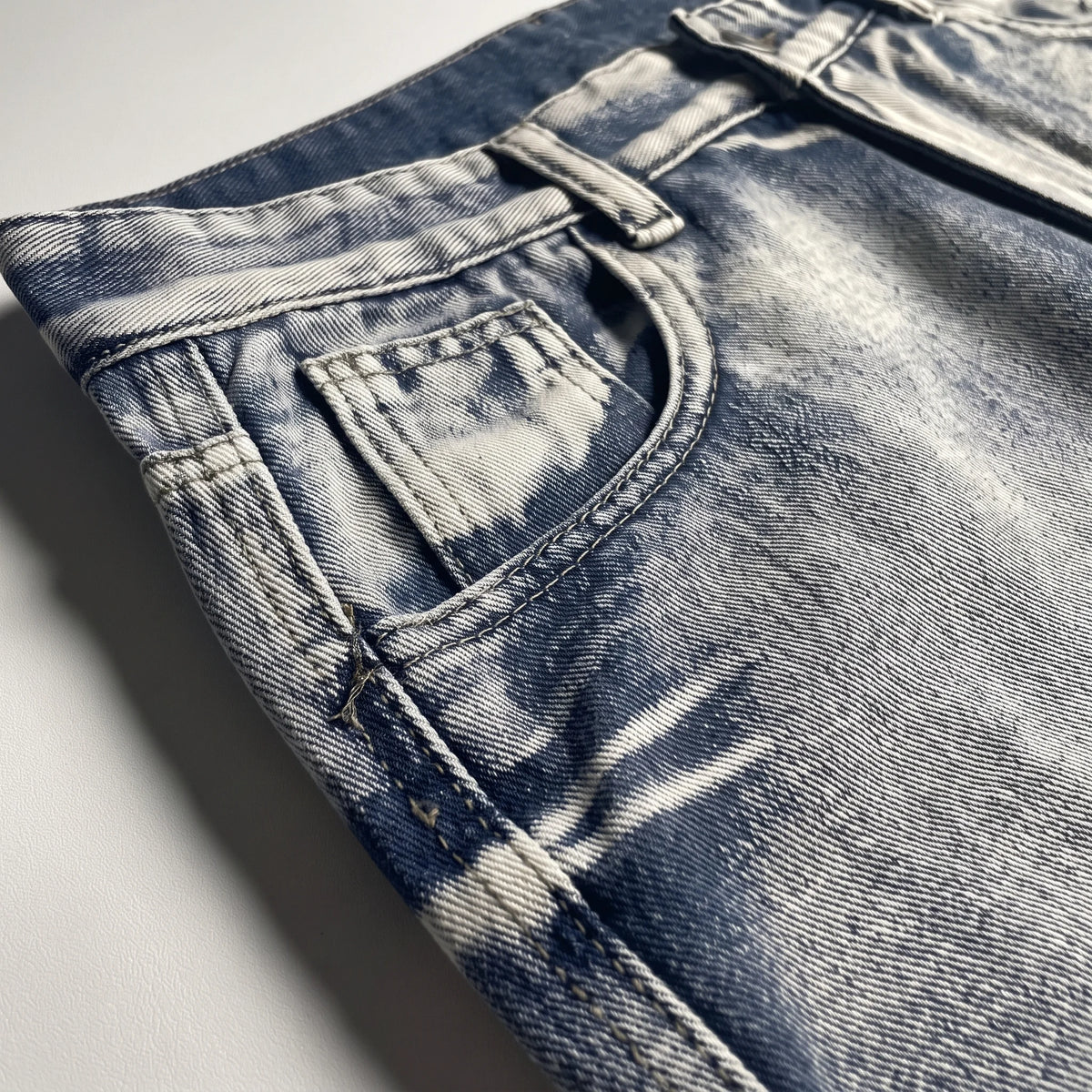 Crushed Wash Straight Denim
