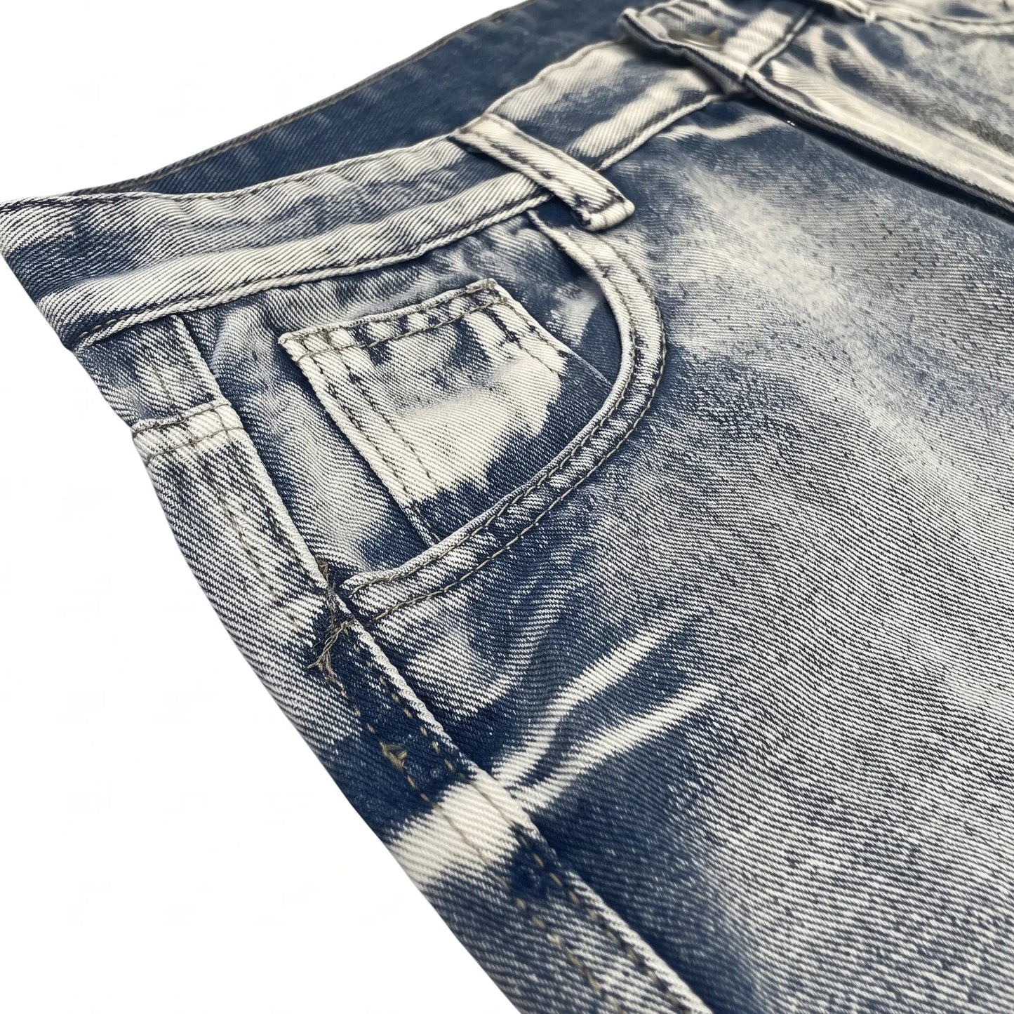 Crushed Wash Straight Denim