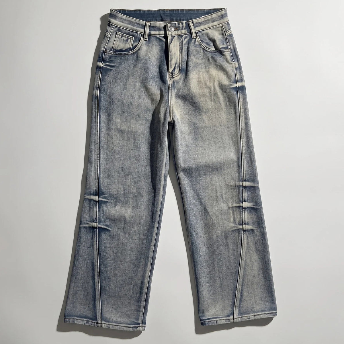 Crushed Wash Straight Denim