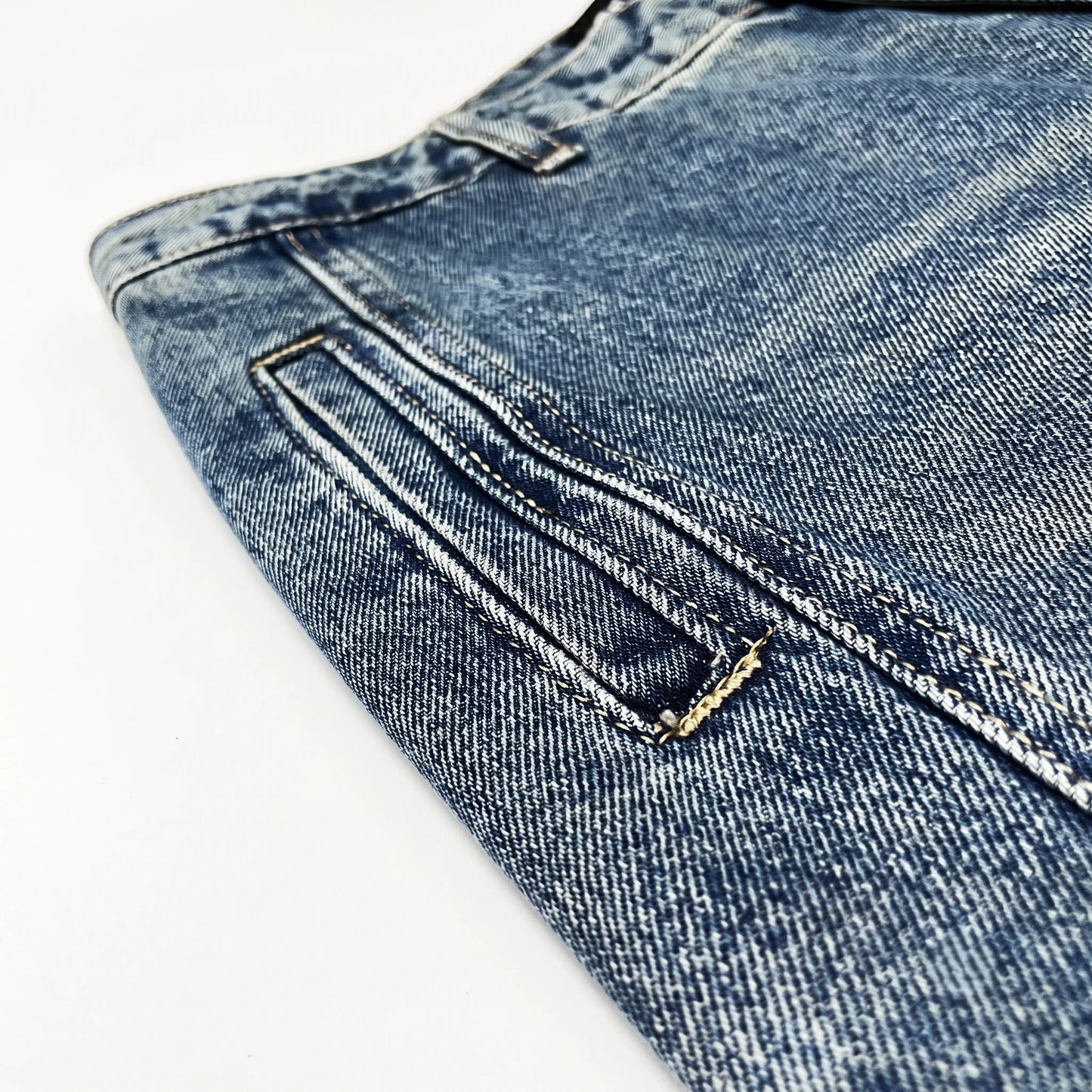 Stone-Washed Vintage Wide Denim
