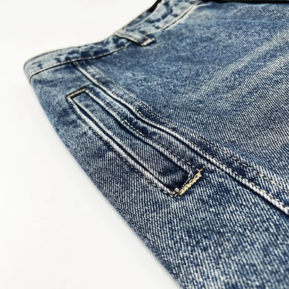 Stone-Washed Vintage Wide Denim