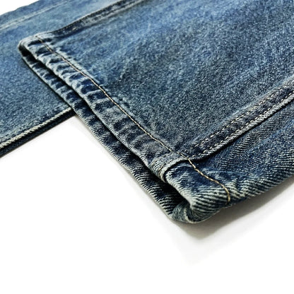 Stone-Washed Vintage Wide Denim