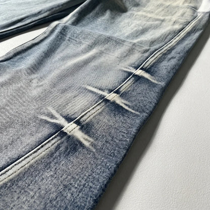 Crushed Wash Straight Denim