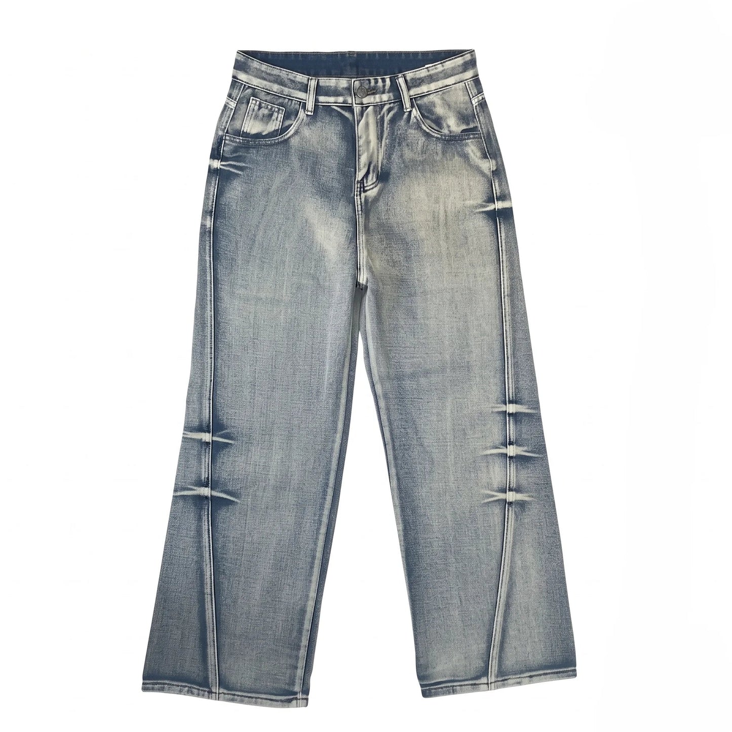 Crushed Wash Straight Denim