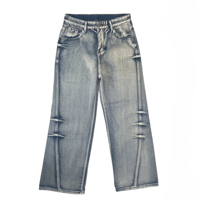 Crushed Wash Straight Denim