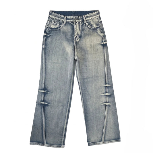 Crushed Wash Straight Denim