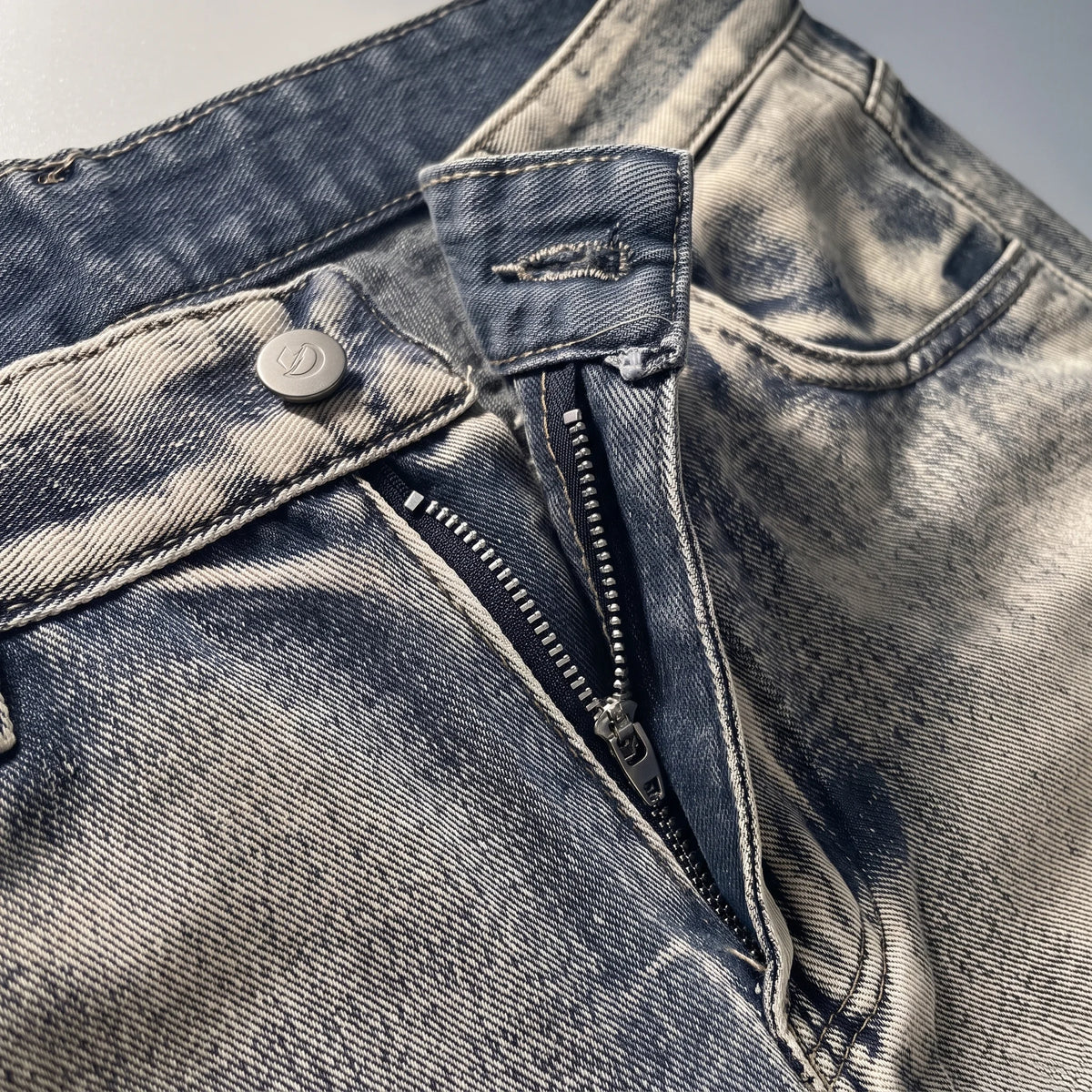 Crushed Wash Straight Denim