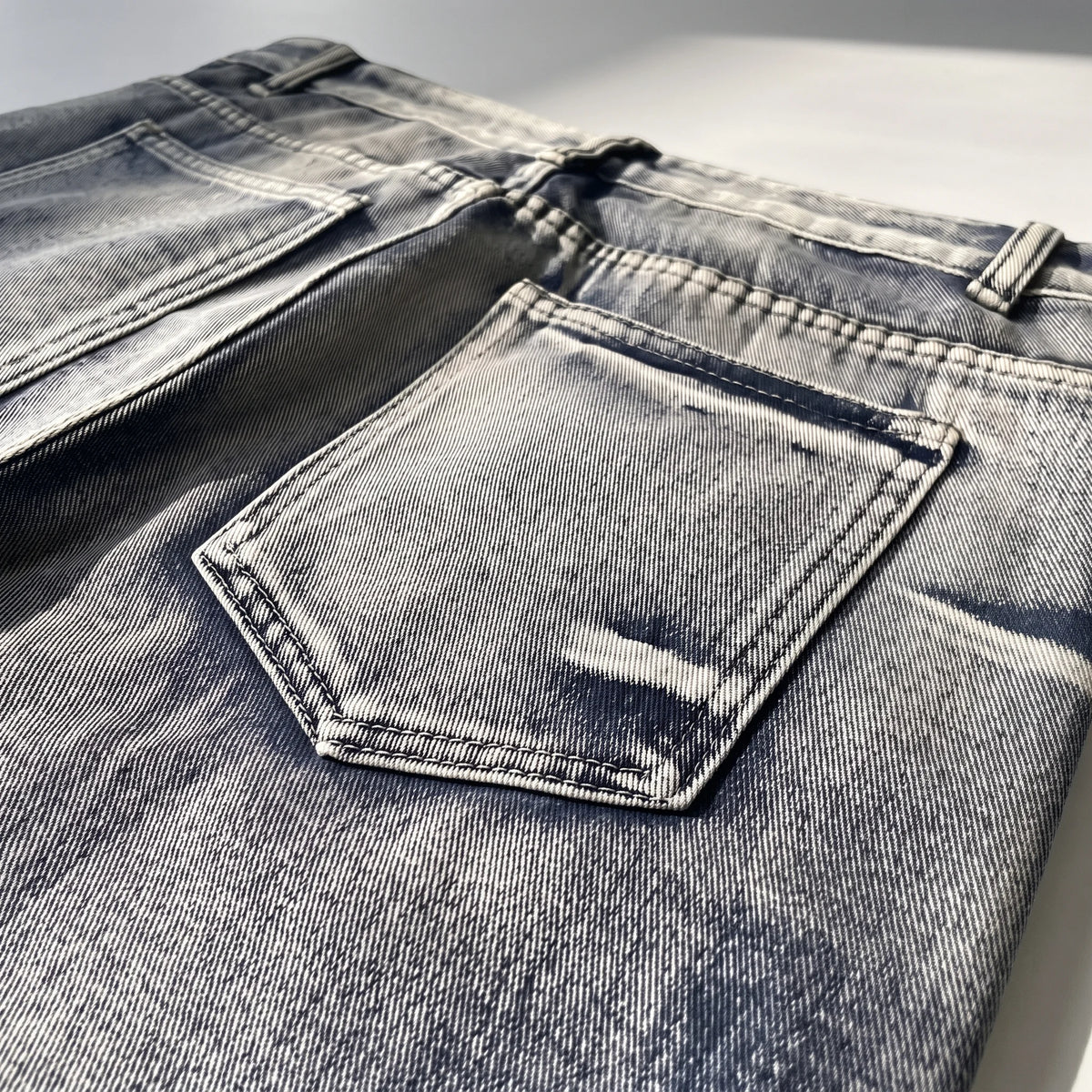 Crushed Wash Straight Denim