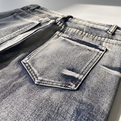 Crushed Wash Straight Denim