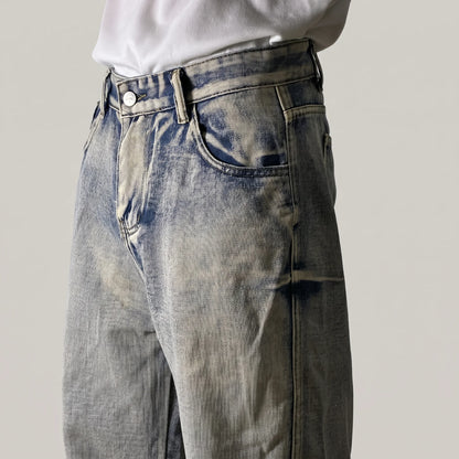 Crushed Wash Straight Denim