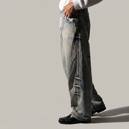Crushed Wash Straight Denim