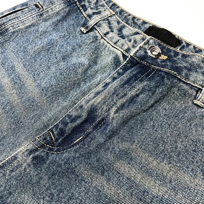 Stone-Washed Vintage Wide Denim