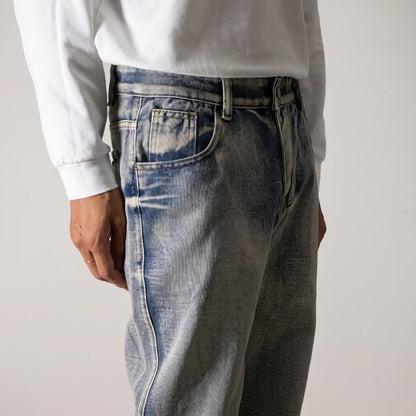 Crushed Wash Straight Denim