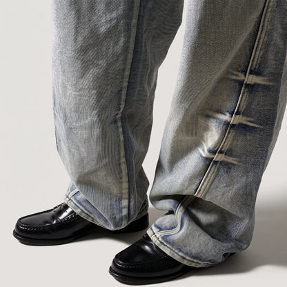 Crushed Wash Straight Denim