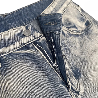 Crushed Wash Straight Denim