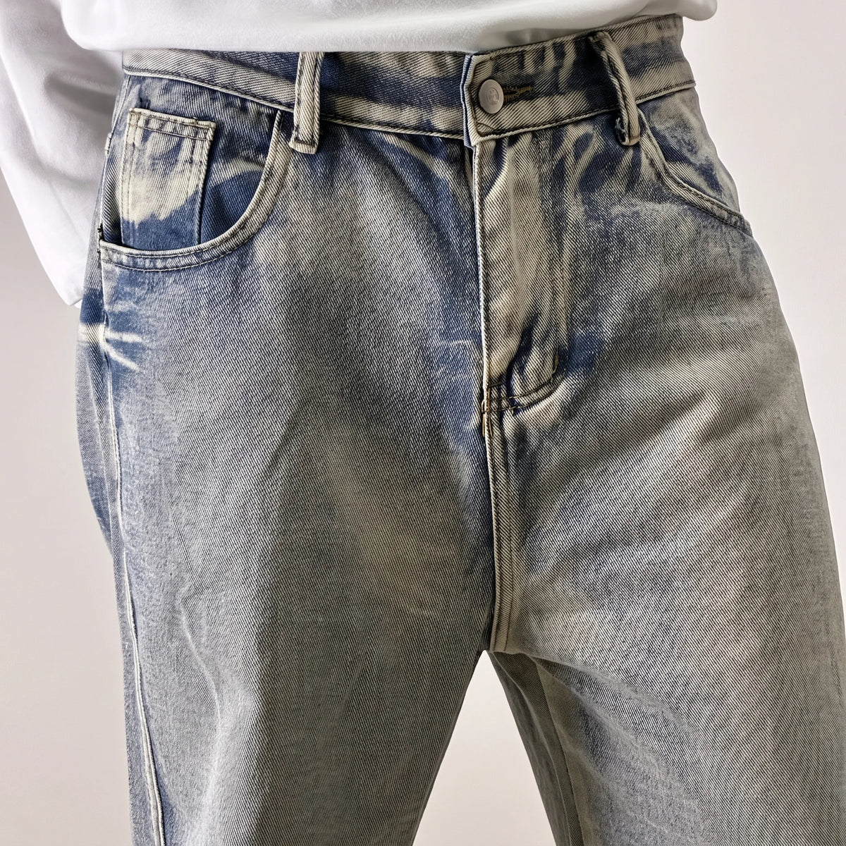 Crushed Wash Straight Denim
