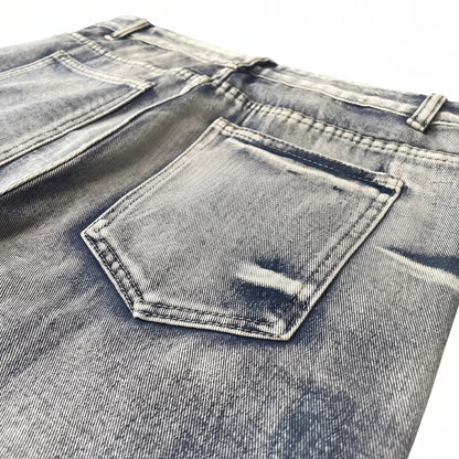 Crushed Wash Straight Denim