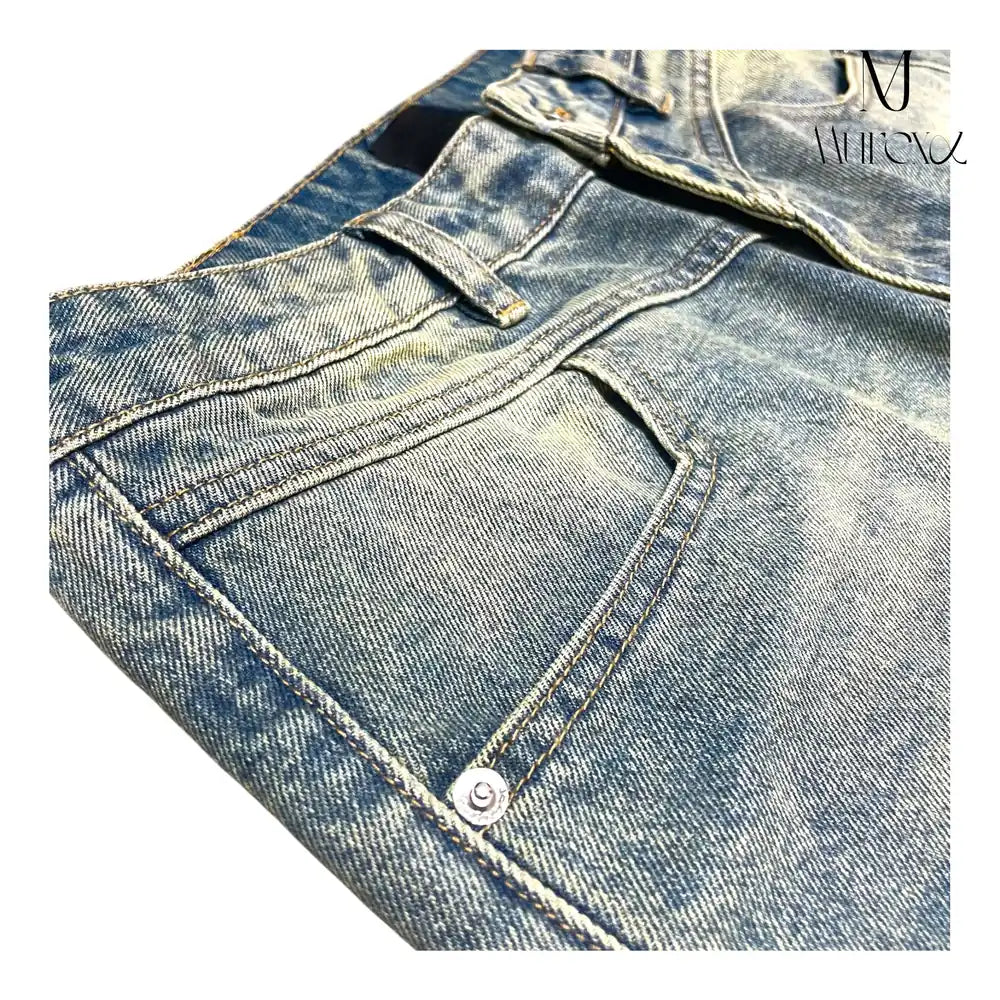 計算されつくした高デザイン性ダメージデニム_Light Bleached Crash Denim