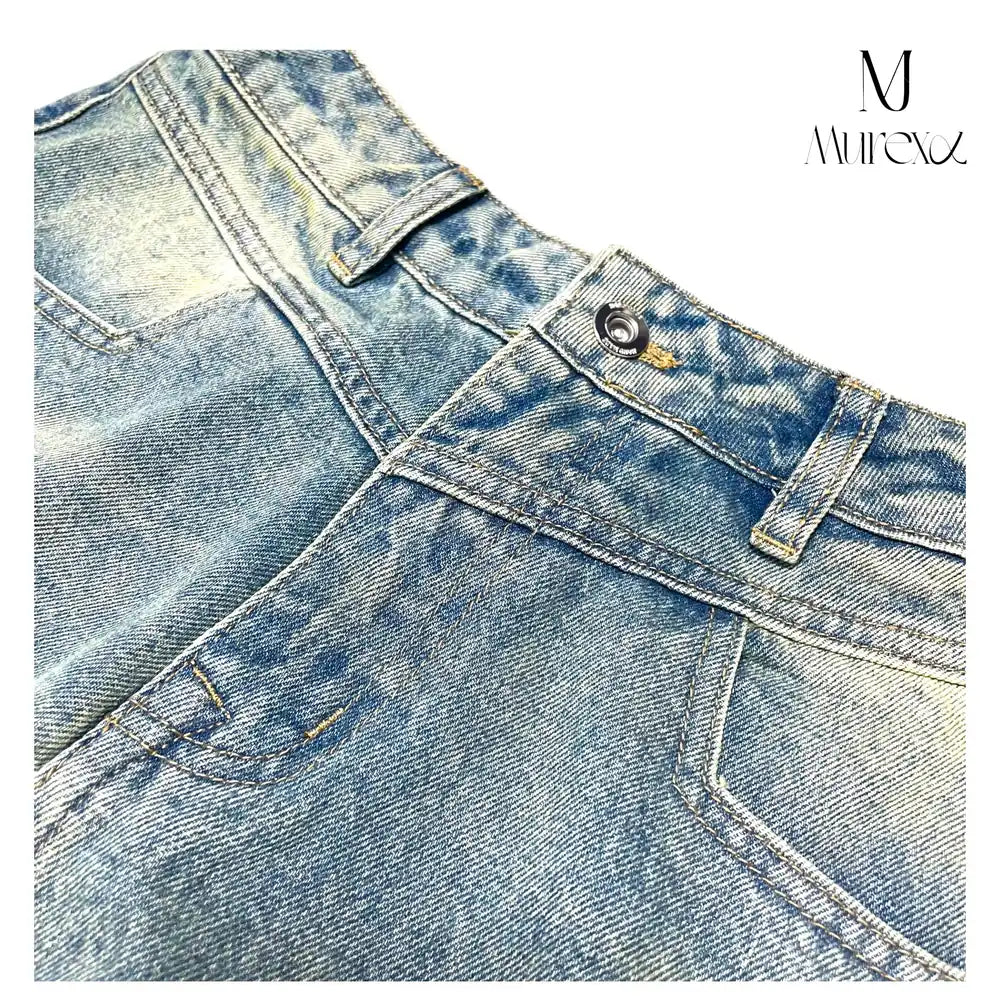 計算されつくした高デザイン性ダメージデニム_Light Bleached Crash Denim