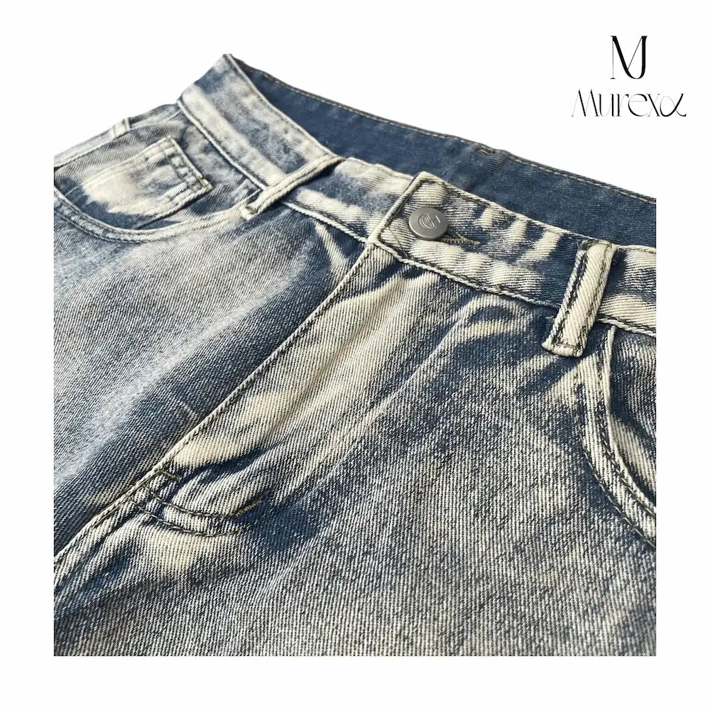 痩せ見え×足長見え3Dデニム_Crushed Wash Straight Denim