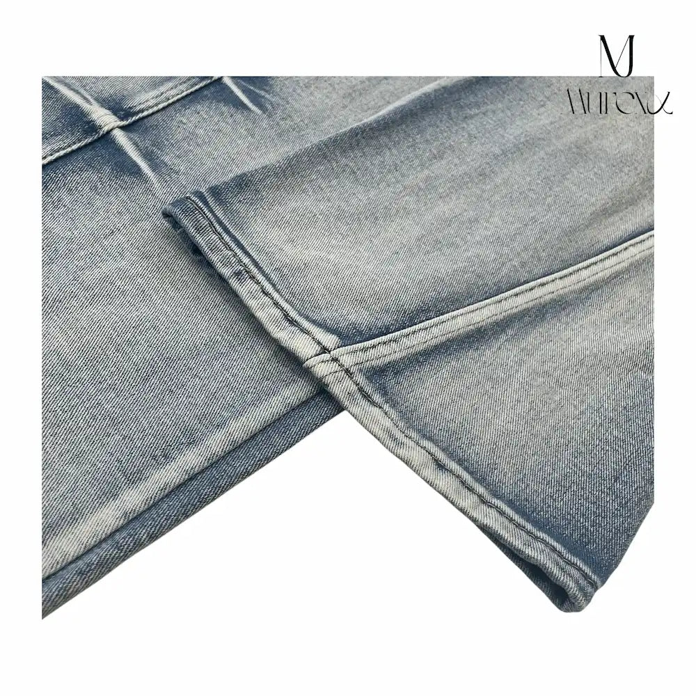 痩せ見え×足長見え3Dデニム_Crushed Wash Straight Denim