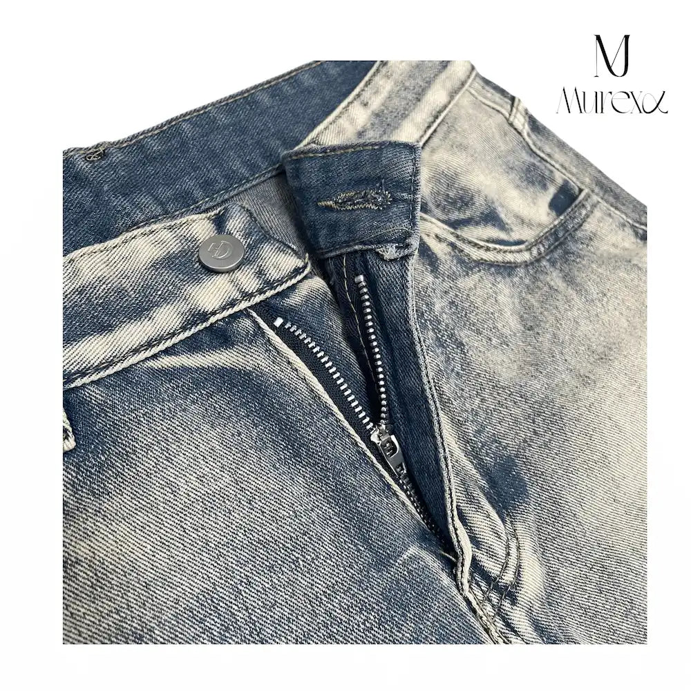 痩せ見え×足長見え3Dデニム_Crushed Wash Straight Denim