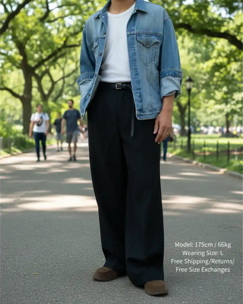 大好評につき期間限定30％Off！【極厚・形状記憶】Urban Tailored Wide Trousers / 圧倒的スタイルアップ