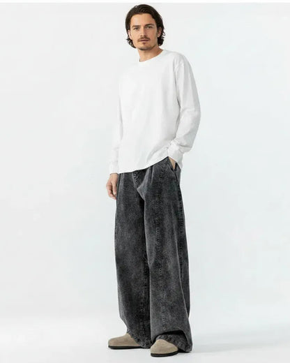 重厚感×若見え立体シルエットコーデュロイ_Vintage Washed Wide Pants