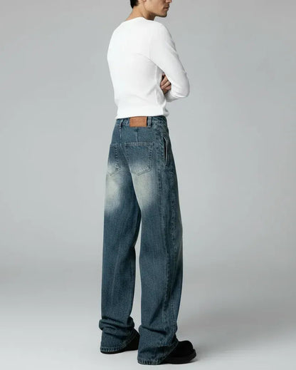 高級感×絶妙ダメージの着回し力Pants_Stone-Washed Vintage Wide Denim