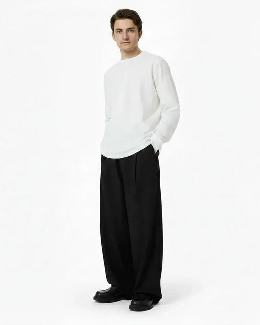 高級感×リラックス_Wide Tuck Pants