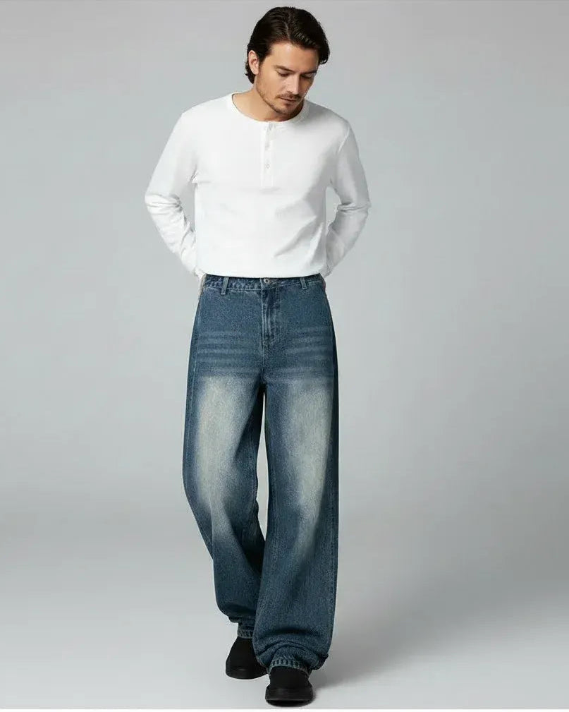 高級感×絶妙ダメージの着回し力Pants_Stone-Washed Vintage Wide Denim