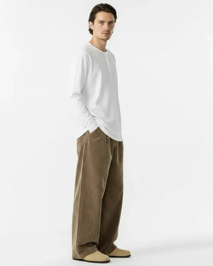 重厚感×若見え立体シルエットコーデュロイ_Vintage Washed Wide Pants