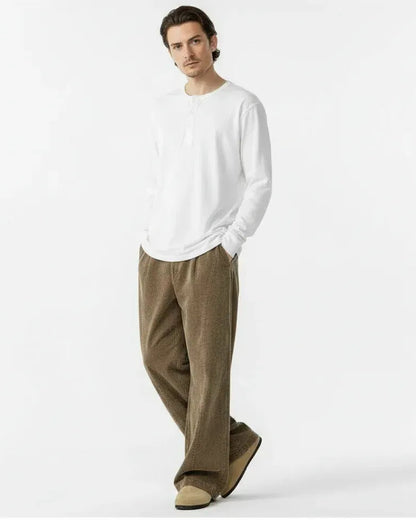 重厚感×若見え立体シルエットコーデュロイ_Vintage Washed Wide Pants