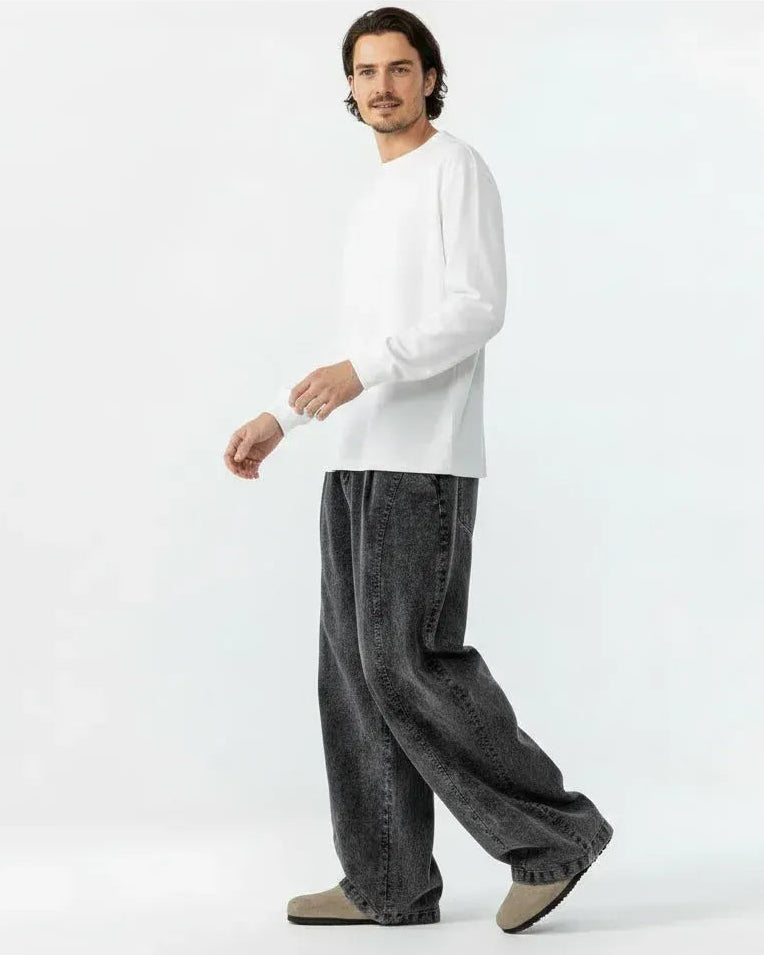 重厚感×若見え立体シルエットコーデュロイ_Vintage Washed Wide Pants