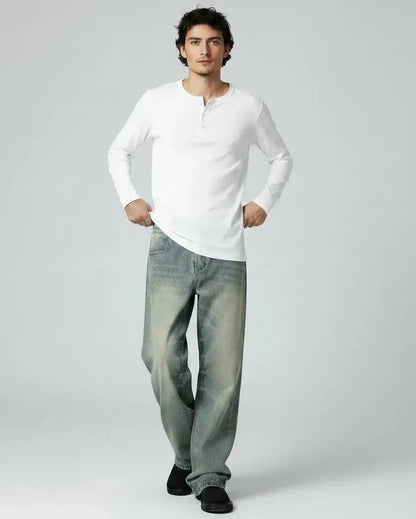 計算されつくした高デザイン性ダメージデニム_Light Bleached Crash Denim