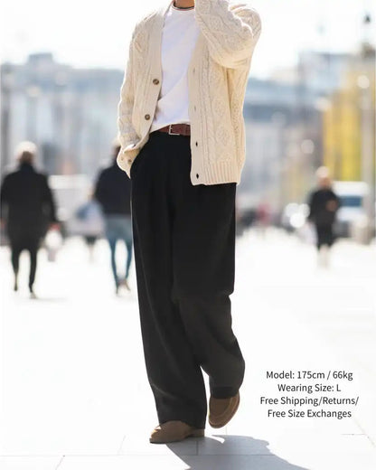 大好評につき期間限定30％Off！【極厚・形状記憶】Urban Tailored Wide Trousers / 圧倒的スタイルアップ